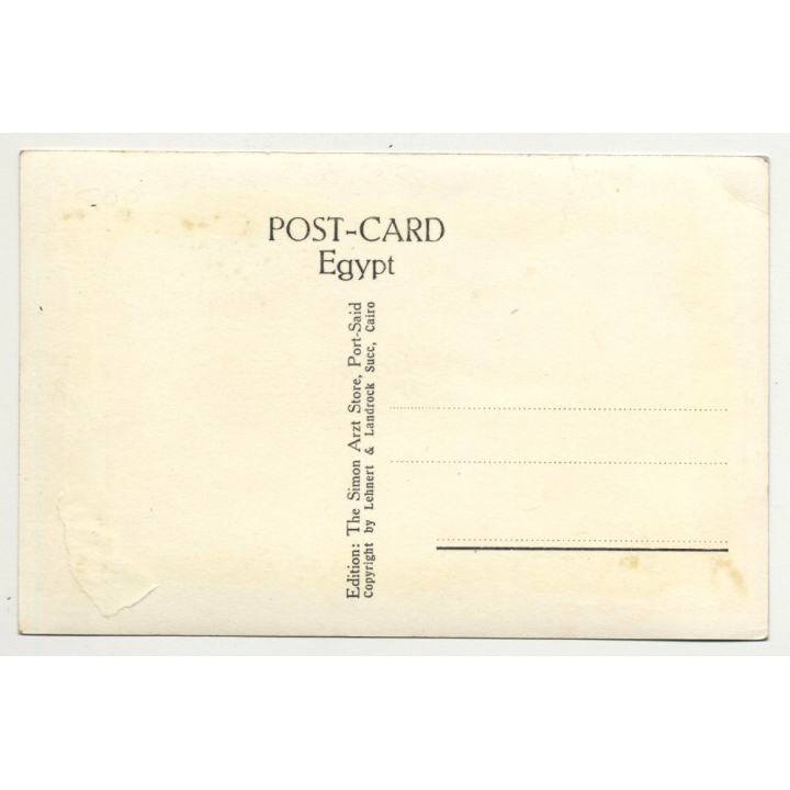 Lehnert & Landrock: Port Said - Lesseps Monument (Vintage RPPC 1920s/1930s)