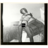 Erotic Study: Slim Curvy Nude On Ratan Beach Chair*3 (Vintage Contact Print 1970s/1980s)