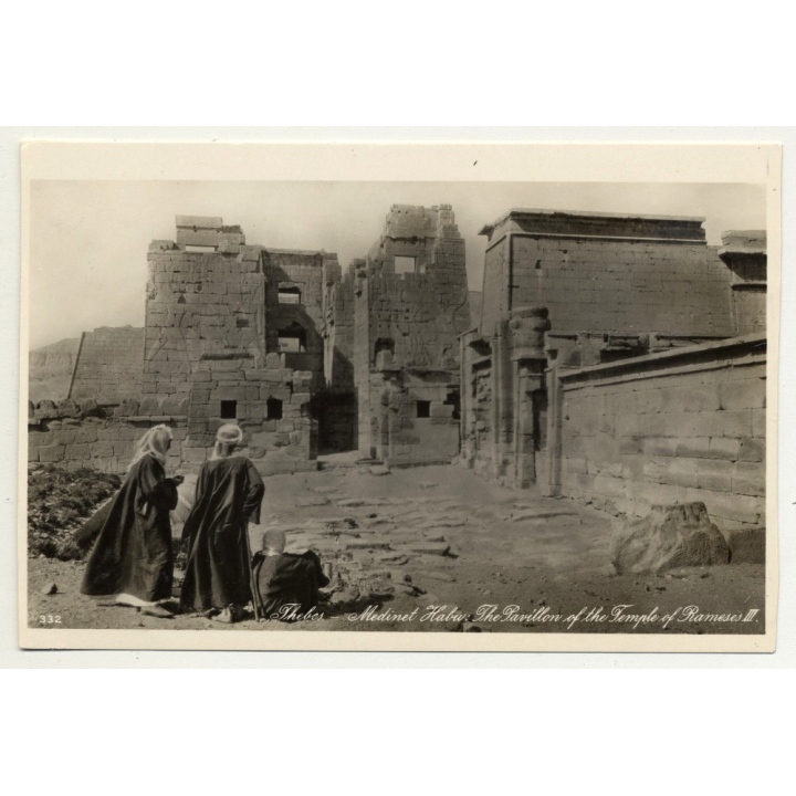 Lehnert & Landrock: Thebes - Medinet Habu - Temple Ramses III. (Vintage RPPC 1920s/1930s)