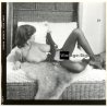 Erotic Study: Slim Curvy Nude On Ratan Beach Chair*6 (Vintage Contact Print 1970s/1980s)