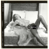 Erotic Study: Slim Curvy Nude On Ratan Beach Chair*7 (Vintage Contact Print 1970s/1980s)