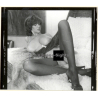 Erotic Study: Slim Curvy Nude On Ratan Beach Chair*8 (Vintage Contact Print 1970s/1980s)