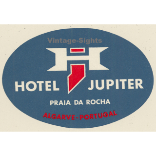 Praia Da Rocha / Portugal: Hotel Jupiter (Vintage Luggage Label)