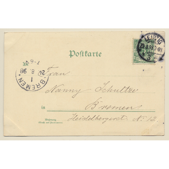 R. Carloforti: Leipzig - Mendebrunnen (Vintage PC 1898)