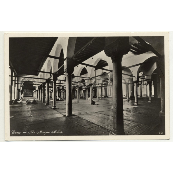 Lehnert & Landrock: Cairo - The Mosque Azhar (Vintage RPPC 1920s/1930s)