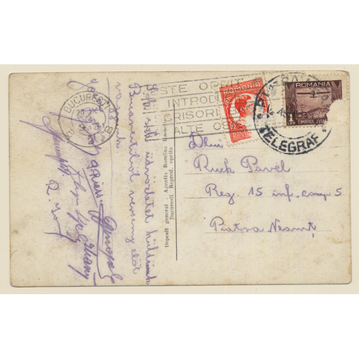 Bucarest / Romania: Villa Minovici (Vintage RPPC ~1910s/1920s)