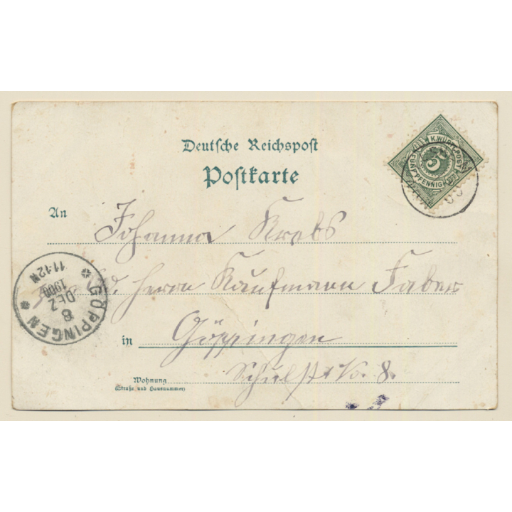 Freiburg i.Br.: Stadtgarten / Freiburger Früchten Kaffee (Vintage PC 1900)