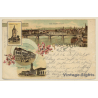 Basel: St. Johanns Tor - Casino - Bahnhof (Vintage PC Litho 1899)