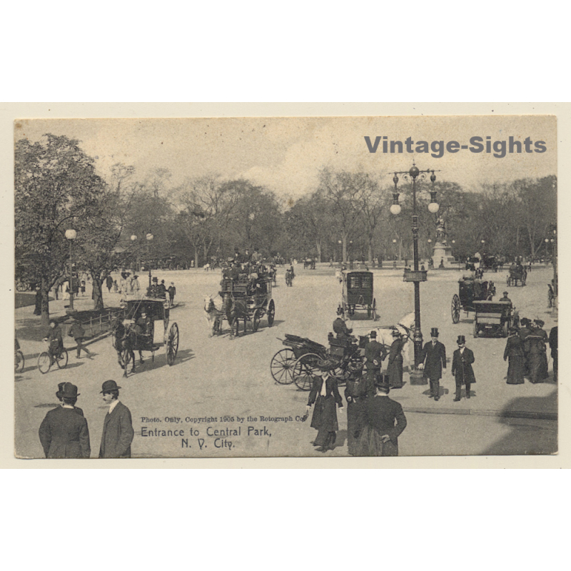 New York / USA: Entrance To Central Park (Vintage PC 1908)