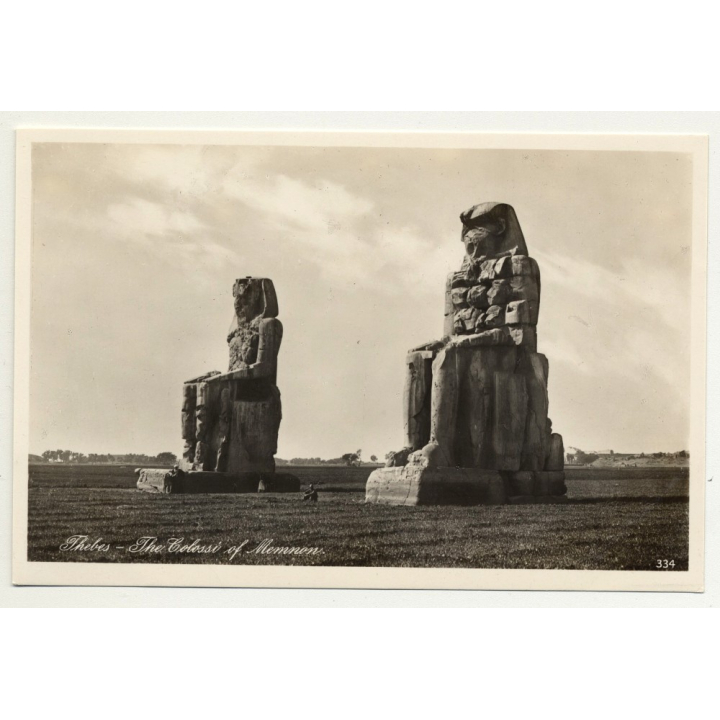 Lehnert & Landrock: Thebes - Colossi Of Memmon (Vintage RPPC 1920s/1930s)