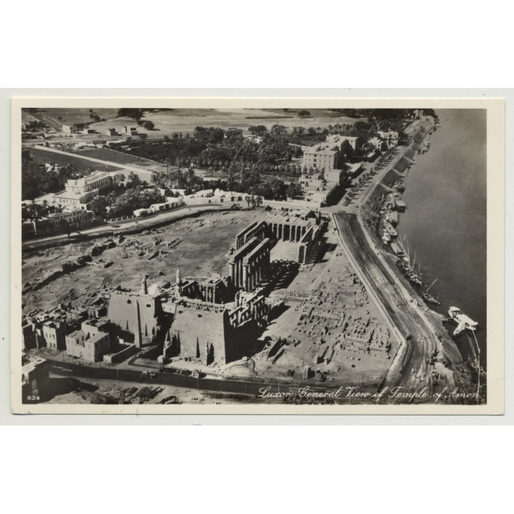 Lehnert & Landrock: Luxor - General View Of Temple Of Amon (Vintage RPPC 1920s/1930s)