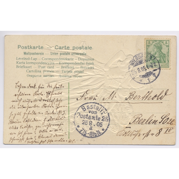 Frau In Luzerner Tracht / Traditional Costume - Garb (Vintage Embossed PC  1905)