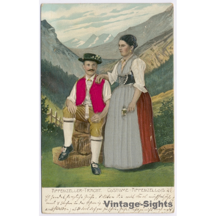 Paar In Appenzeller Tracht / Traditional Costume - Garb (Vintage Embossed PC  1905)