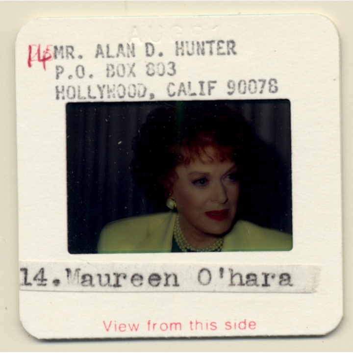 Maureen O'Hara / Hollywood Actress  (Vintage Press Diapositive ~1990s)