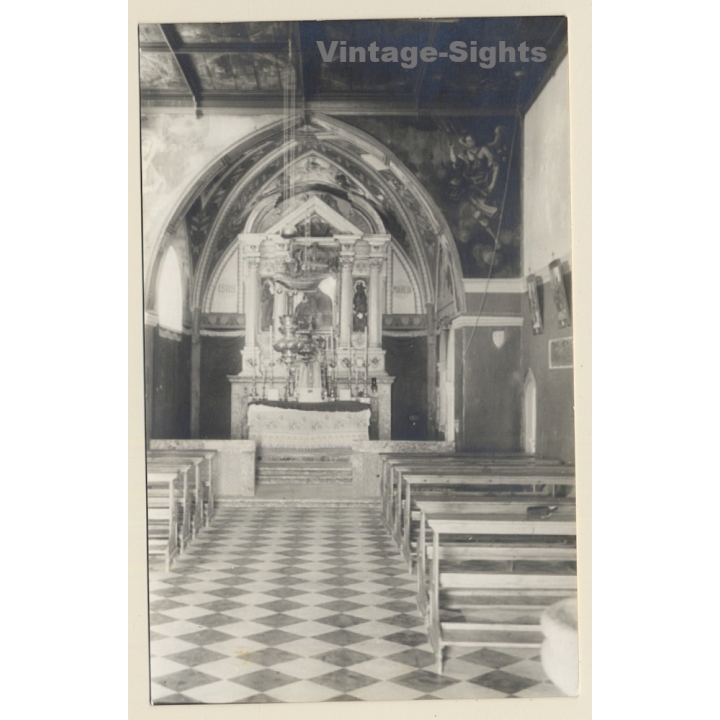 Rab / Croatia: Inside The Monastery St. Euphemia (Vintage RPPC 1930s)