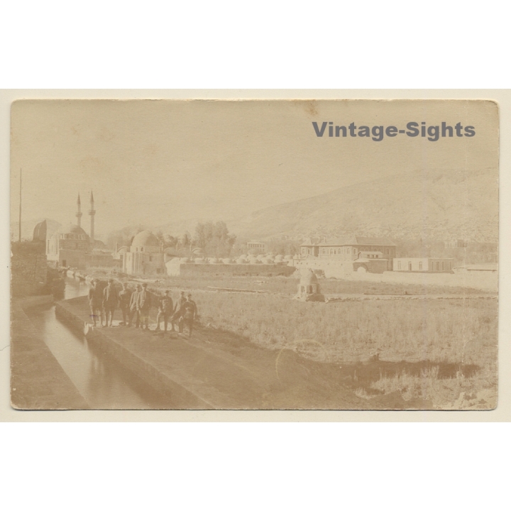 Damaskus: Deutsche Asienkorps Soldaten Vor Moscheen (Vintage RPPC 1916)