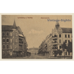Landsberg (Warthe) / Gorzów Wielkopolski: Bismarckstrasse  (Vintage PC ~1910s/1920s)