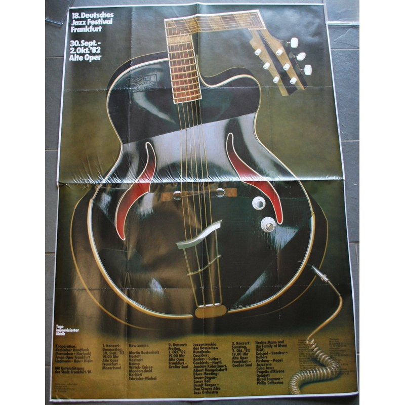 18. Deutsches Jazz Festival Frankfurt 1982..Don Cherry..Mangelsdorff..(Vintage Jazz Concert Poster)