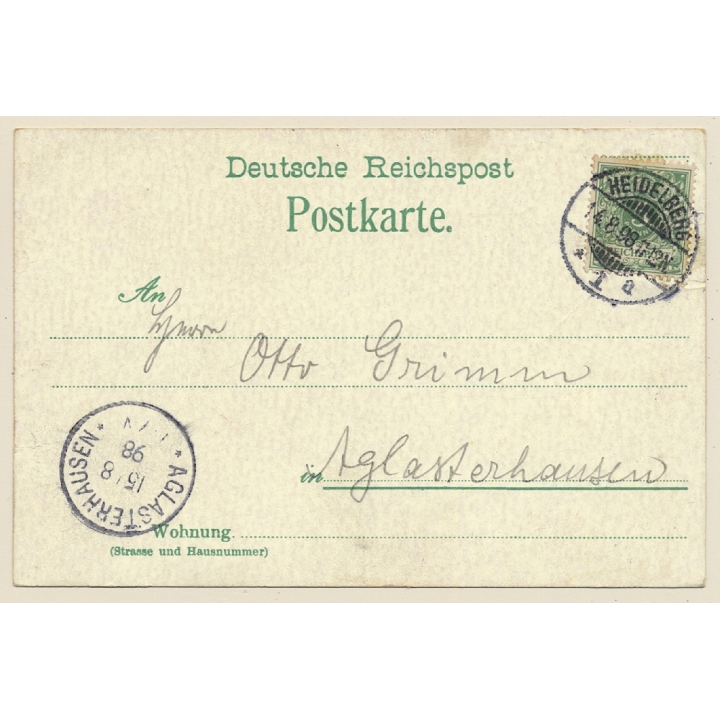 Heidelberg / Germany: Schlosshof (Vintage PC Litho 1898)