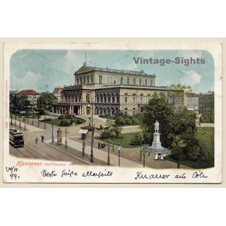 Hannover: Hof Theater - Strassenbahn (Vintage PC 1899)