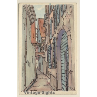 Freiburg im Breisgau: Präsenzgässle (Vintage Artist PC 1944)