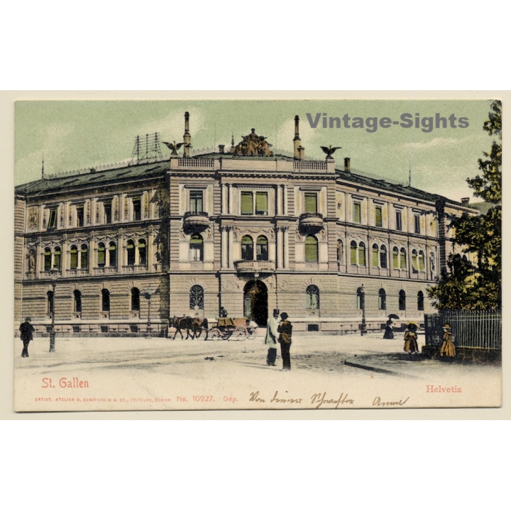 St. Gallen / Schweiz: Helvetia Verwaltungsgebäude (Vintage PC 1900s)