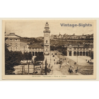 Bergamo / Italy: Panorama - Torre Ai Caduti (Vintage PC ~1920s)