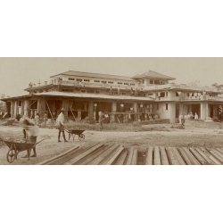 Coquilhatville / Congo Belge: Hospital Reine Elisabeth Construction Site *2 (Vintage Photo 1930)