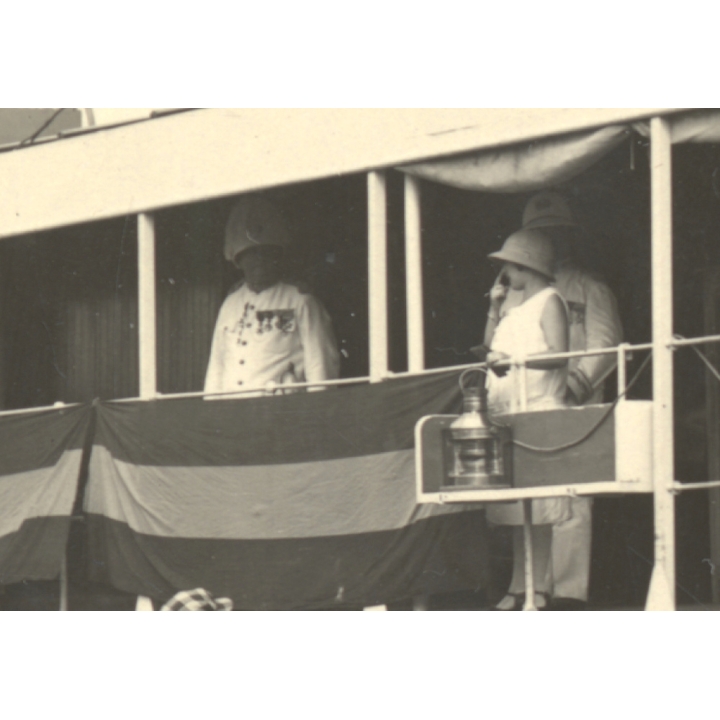 Congo Belge: King Albert I. & Queen Elisabeth On Board Of Steamer Bastogne (Vintage Photo 1928)
