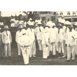 Congo Belge: King Albert I. & Colonialists At Congo Riverbank (Vintage Photo 1928)
