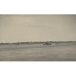 Congo Belge: Steamboat Fleet On River During Royal Visit (Vintage Photo 1928)
