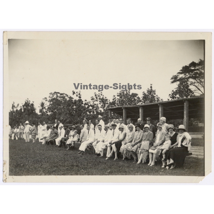 Congo Belge: Elegant Colonial Society During Royal Visit (Vintage Photo 1928)