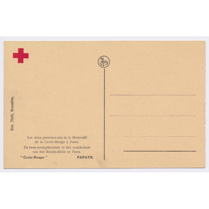 Pawa / Congo Belge: Les 2 premiers-nés de la Maternité de la Croix Rouge / Red Cross (Vintage PC ~1920s)