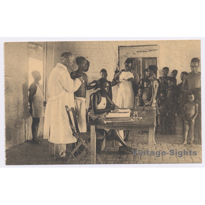 Congo Belge: Consultations du Poste de la Croix Rouge / Red Cross (Vintage PC ~1920s)