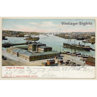 Göteborg / Sweden: Panorama Of Port (Vintage PC 1902)