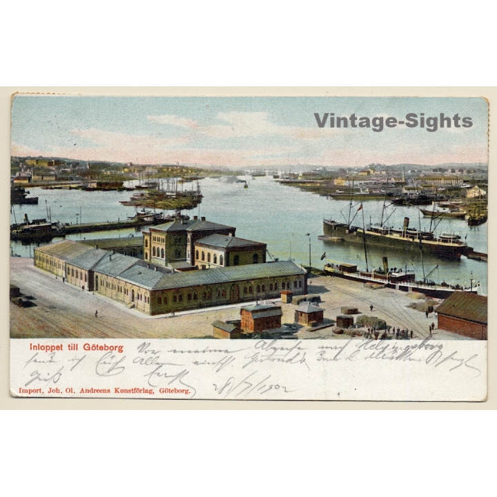 Göteborg / Sweden: Panorama Of Port (Vintage PC 1902)