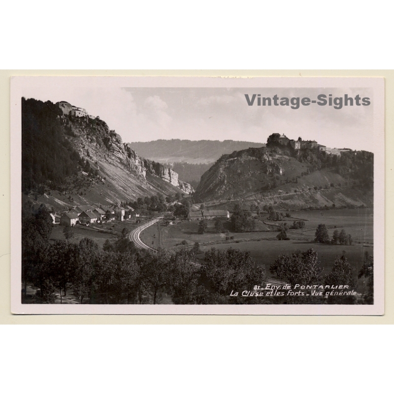 Pontalier / France: La Cluse et les Forts (Vintage RPPC ~1940s)