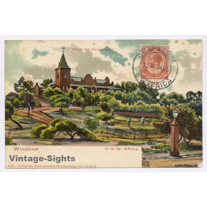 Windhuk / Deutsch-Südwestafrika: Palais Des Gouverneurs (Vintage Artist PC)
