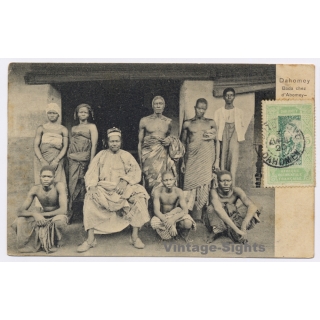 Dahomey / Benin: Chief Bada Of Abomey & Tribe Members / Ethnic (Vintage PC 1920)
