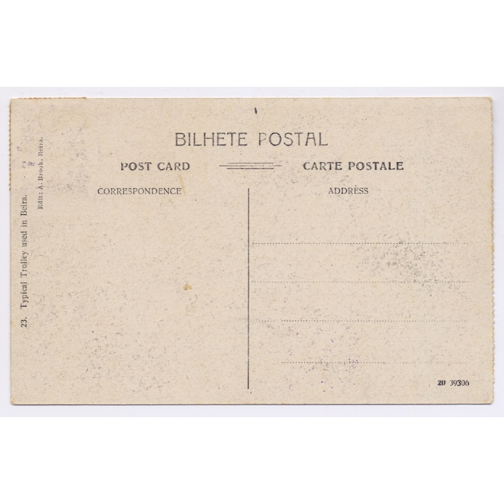 Beira / Mozambique: Colonial Couple On Rail Trolley Pushed By Natives (Vintage PC 1921)