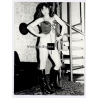 Erotic Study: Natural Dark-Haired Nude Beside Spiral Staircase*4 (Vintage Photo GDR 1980s)