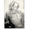 Erotic Study: Upper Body Of Stunning Blonde Nude / Pearl Necklace (Vintage Photo GDR 1980s)