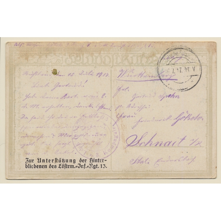 WW1 Cartoon: Der Schönste Vom Regiment / Humor (Vintage PC 1917)