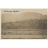 Veles / North Macedonia: Panorama - River - Mountains (Vintage RPPC ~1910s)