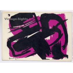 Gérard Schneider: Aquarell 1955  / Modern Art (Vintage Artist PC 1958)