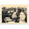 Congolese Men Playing Weird Game With Cream / Congo (Vintage Photo B/W ~1940s)
