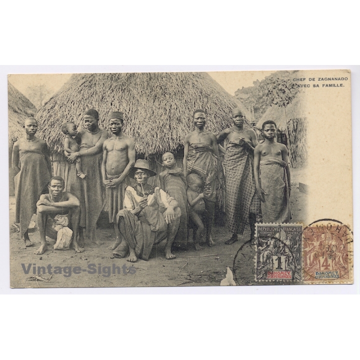 Benin: Dahomey Chief Of Zagnanado & Family / Ethnic (Vintage PC 1900s)