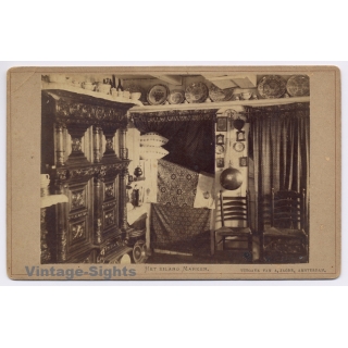 A. Jager (1825-1905): Het Eiland Marken / Traditional Dutch Interior (Vintage Cabinet Card ~1880s)