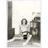 Erotic Study: Slim Nude Sitting On Floor / Hairy Armpits - Socks (Vintage Photo GDR 1980s)
