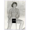 Erotic Study: Sporty  Dark-Haired Nude On Barstool (Vintage Photo GDR 1980s)